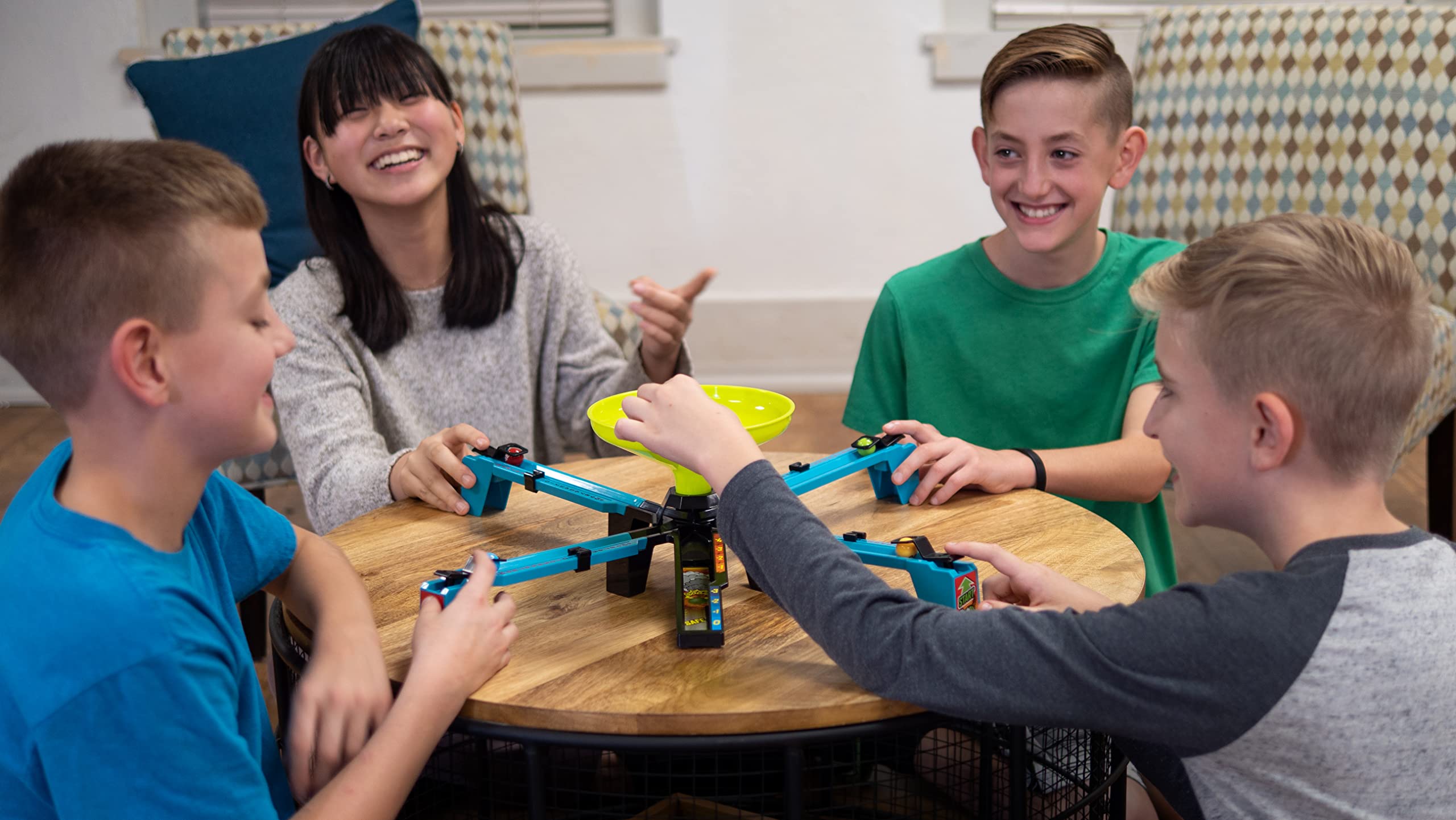 Beat The 8 Ball Action Dexterity Party Game - Kids, Family or Adult Speed Active Party Game by Blue Orange Games for 2 to 4 Players. Recommended for Ages 6 & Up. - Image 4