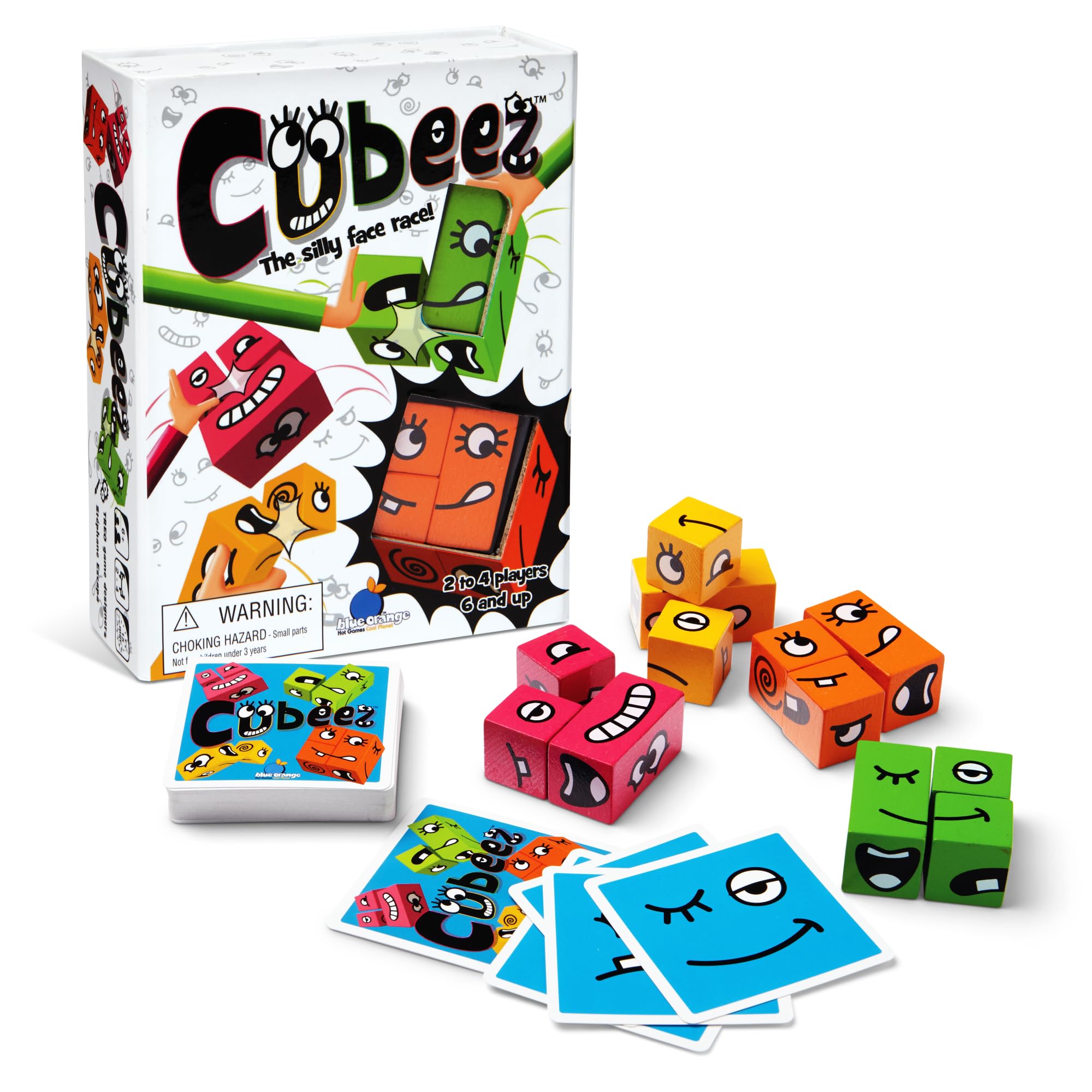 Blue Orange Cubeez Original Matching Face Changing Expression Puzzle Race with Wooden Cubes Games, 1 to 4 Players, Ages 6+ - Image 7