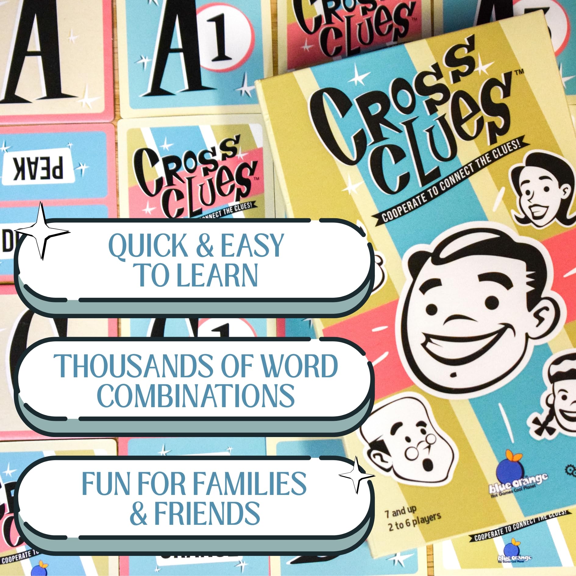 Blue Orange Games Cross Clues- New Cooperative Family Party Game for 2 to 6 Players. Recommended for Ages 7 and up - Image 5