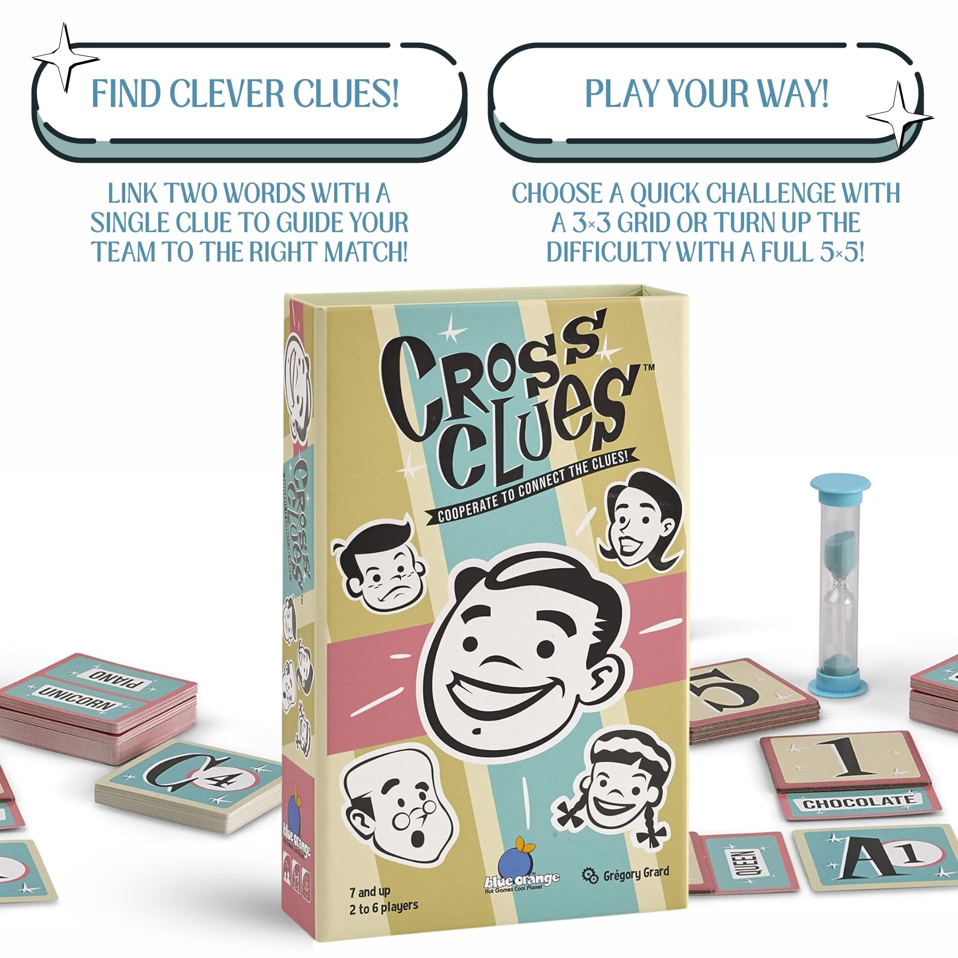 Blue Orange Games Cross Clues- New Cooperative Family Party Game for 2 to 6 Players. Recommended for Ages 7 and up - Image 6
