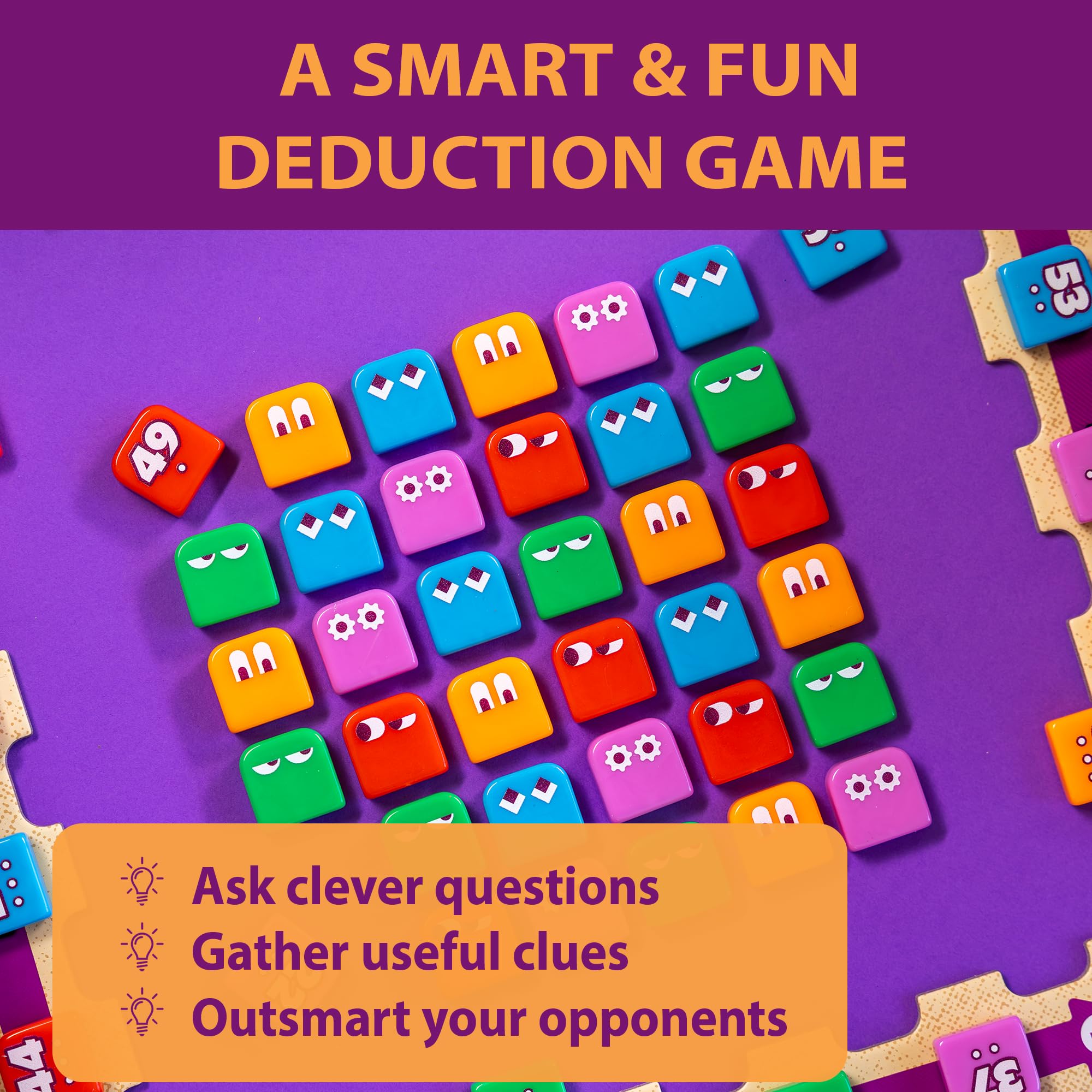 blue orange Got Five! Number Puzzle Strategy Game | Hidden Numbers Logic and Deduction Game | for Kids, Families and Adults | 2 to 4 Players | Ages 8+ - Image 5