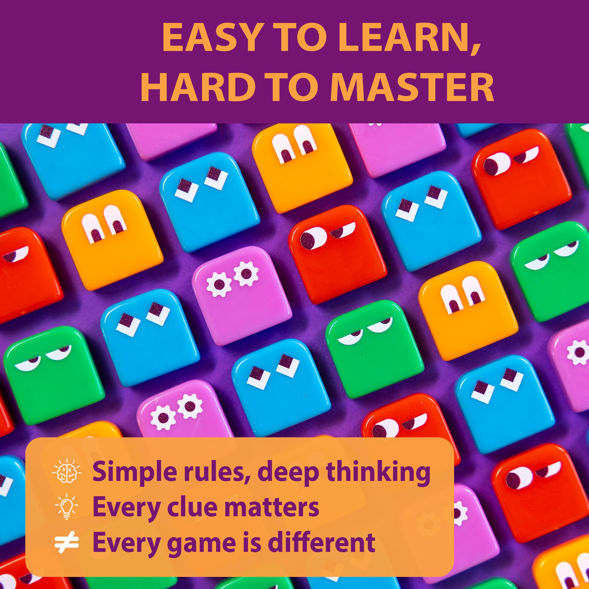 blue orange Got Five! Number Puzzle Strategy Game | Hidden Numbers Logic and Deduction Game | for Kids, Families and Adults | 2 to 4 Players | Ages 8+ - Image 8