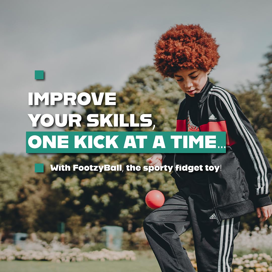 Blue Orange Soccer Ball Foot Fidget, Sport Toy, Solo Active Play, Special Needs Ball, Stress Ball, Kick Practice Training Workout for Football, Soccer Players, FootzyBall Games - Image 3