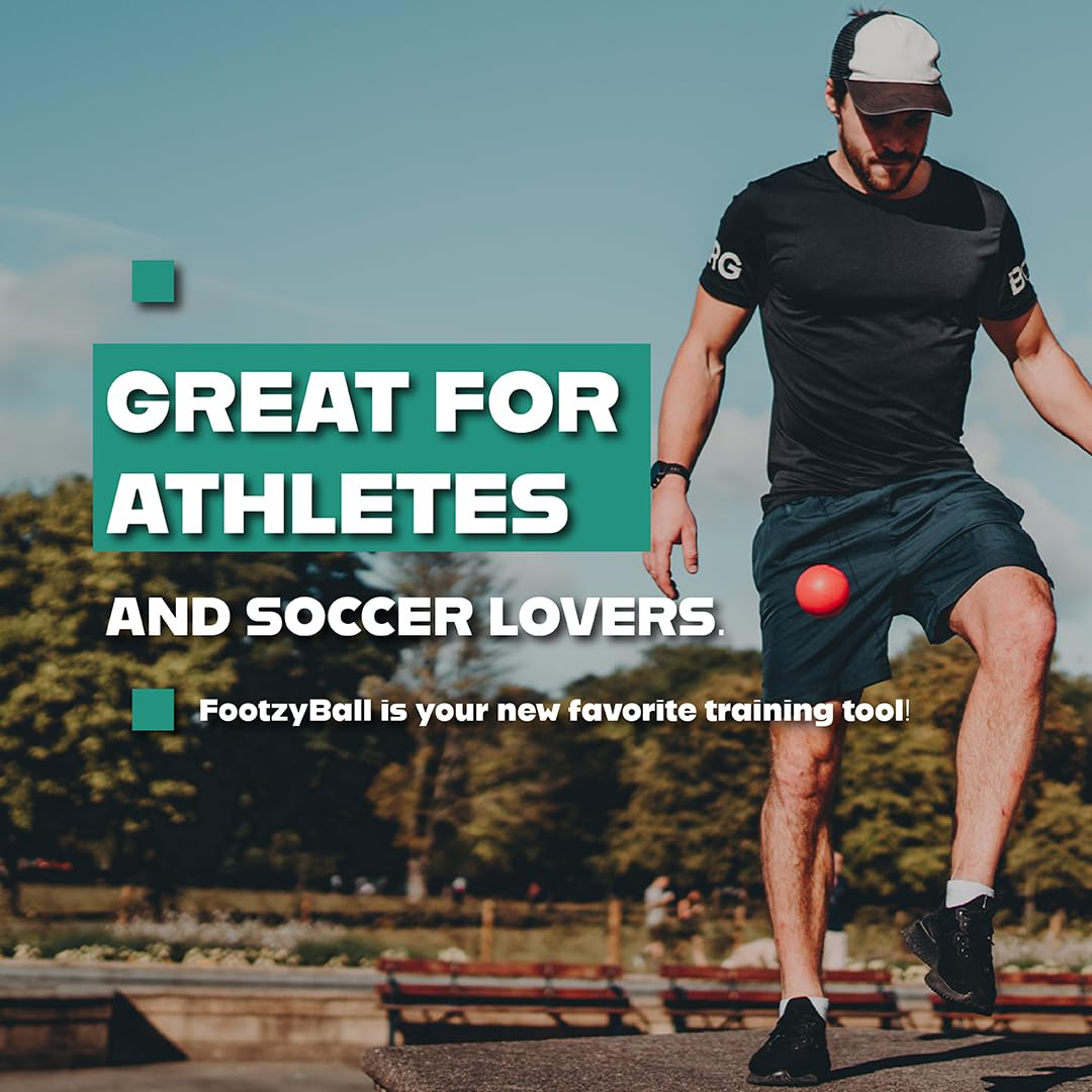 Blue Orange Soccer Ball Foot Fidget, Sport Toy, Solo Active Play, Special Needs Ball, Stress Ball, Kick Practice Training Workout for Football, Soccer Players, FootzyBall Games - Image 6