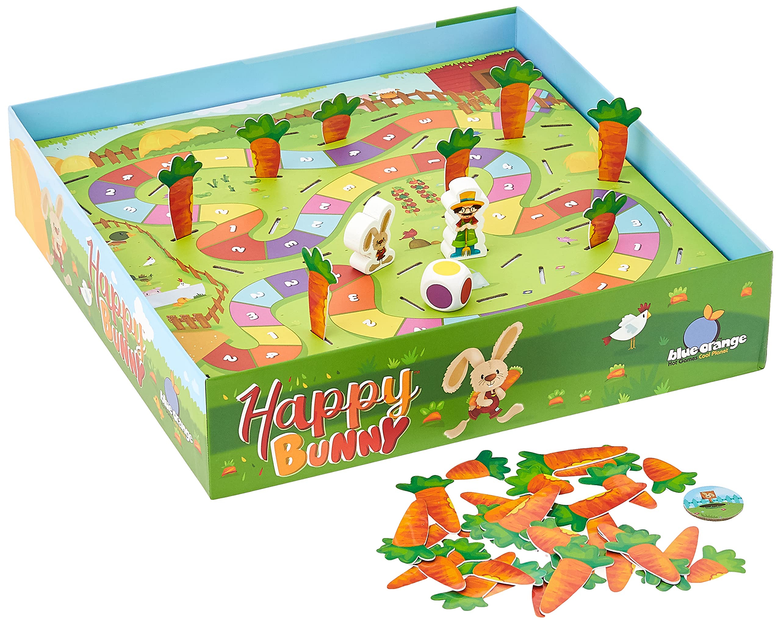 Blue Orange Tabletop Board Game, Cooperative, for Kids and Family Fun, Help The Bunny Find The Carrots, Ages 3+, Happy Bunny Games - Image 3
