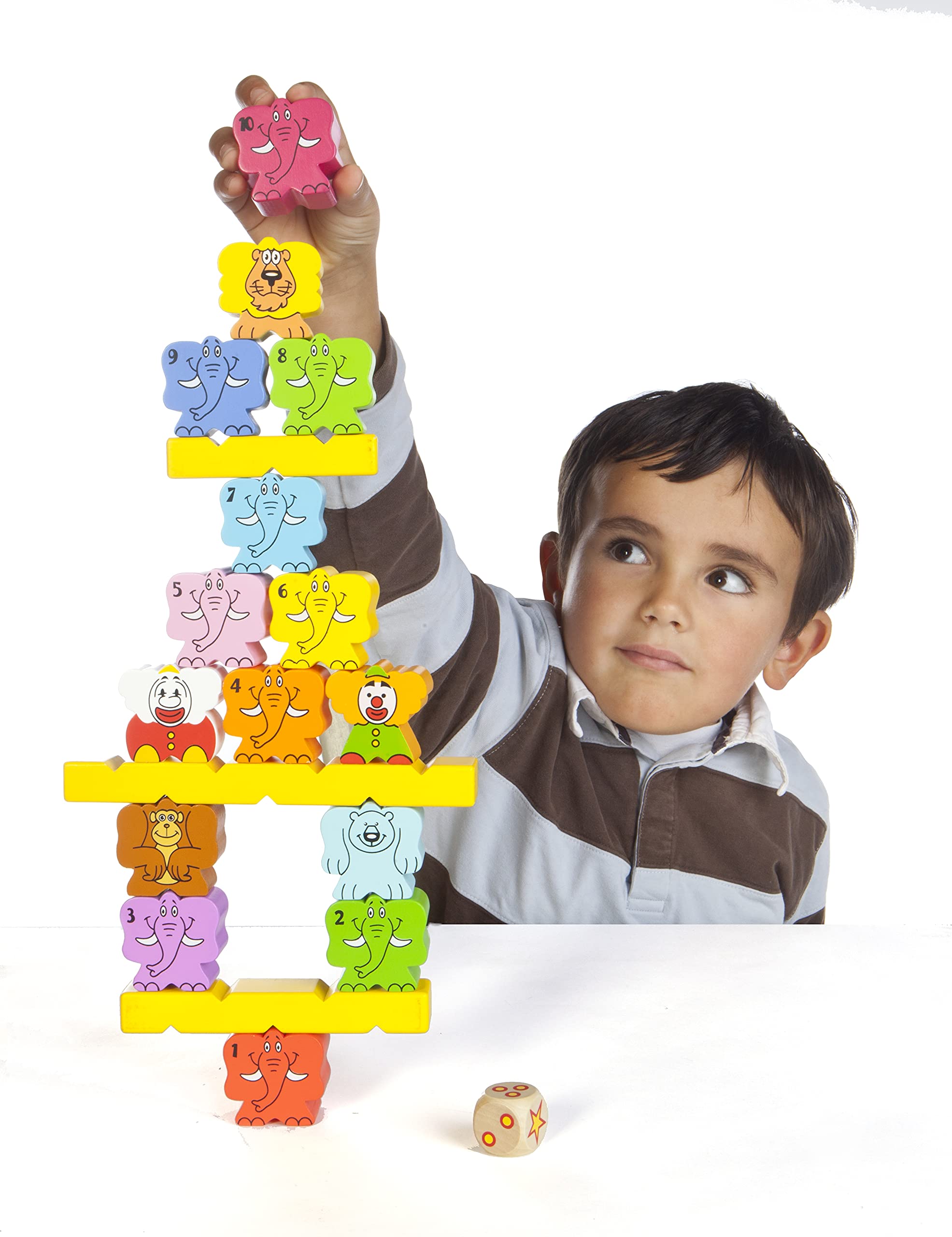 Blue Orange Zimbbos Fun Preschool Stacking and Balancing Game – Award Winning Kids and Family Friendly Educational Elephant Wooden Game Games – 1 to 4 Players for Ages 3+ Years - Image 4