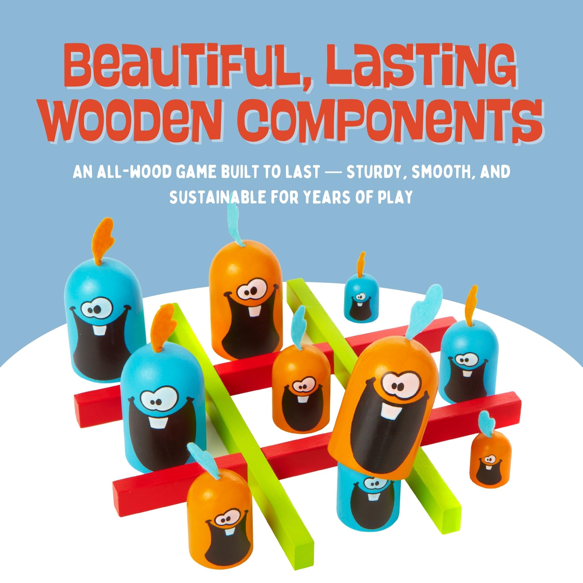 Gobblet Gobblers Fun Strategy Board Game - Award Winning Kids and Family Friendly Educational Board Game by Blue Orange Games- THE ORIGINAL GAME, All Wooden - 2 Players for Ages 5+ - Image 3