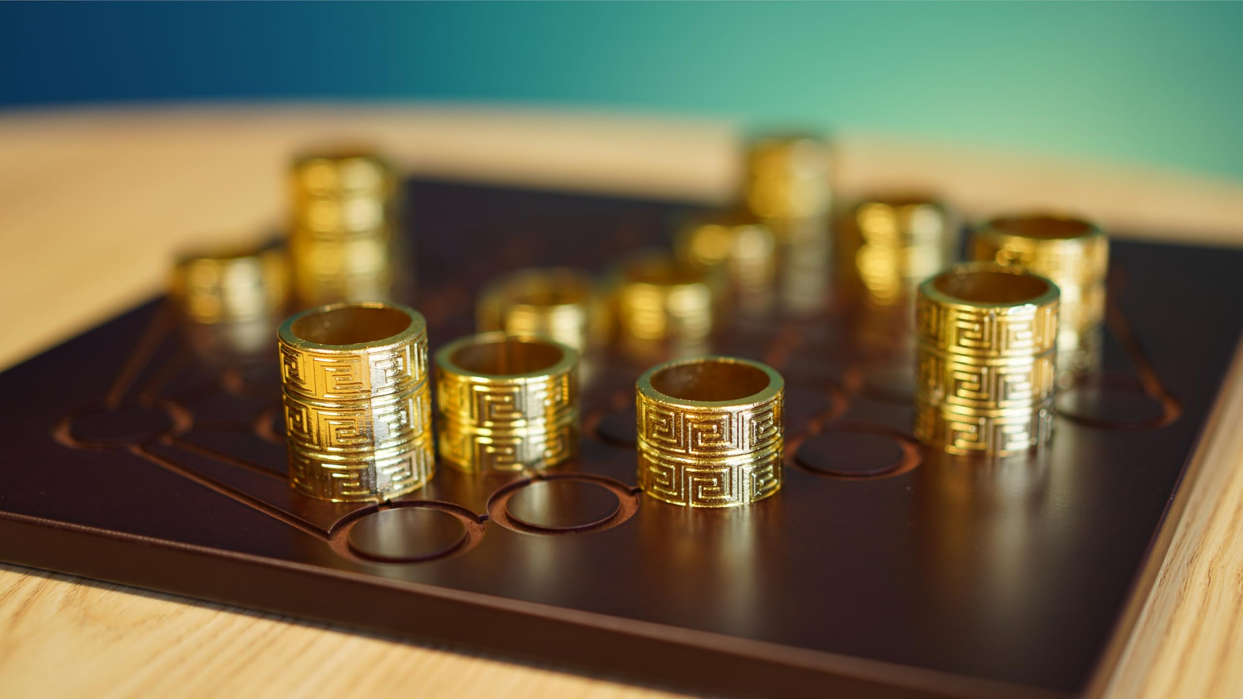 Gyges – Abstract Strategy Board Game for 2 Players | Elegant Wooden Board & Metal Rings for Ages 8 to Adults by Blue Orange Games - Image 3