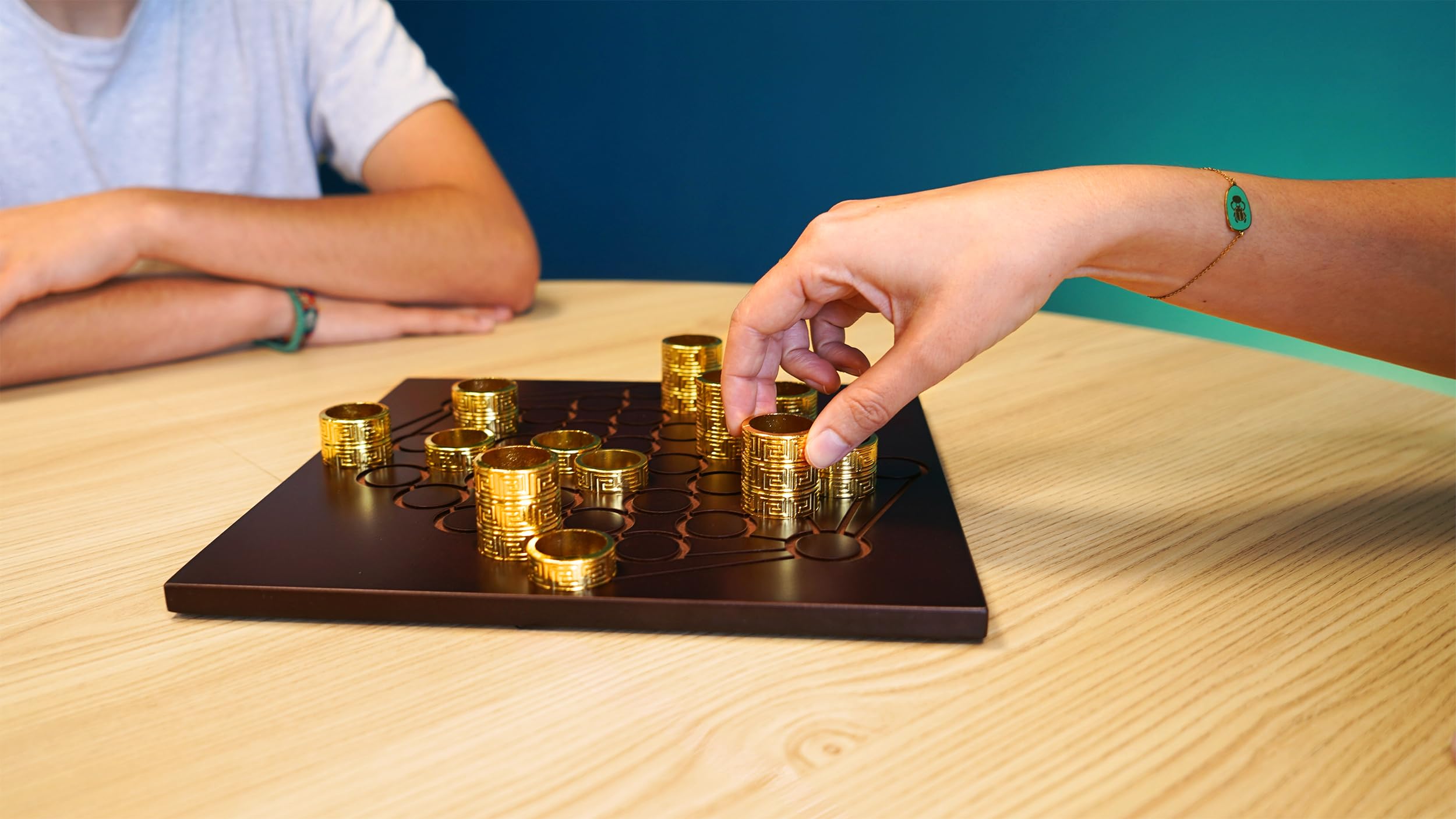 Gyges – Abstract Strategy Board Game for 2 Players | Elegant Wooden Board & Metal Rings for Ages 8 to Adults by Blue Orange Games - Image 4