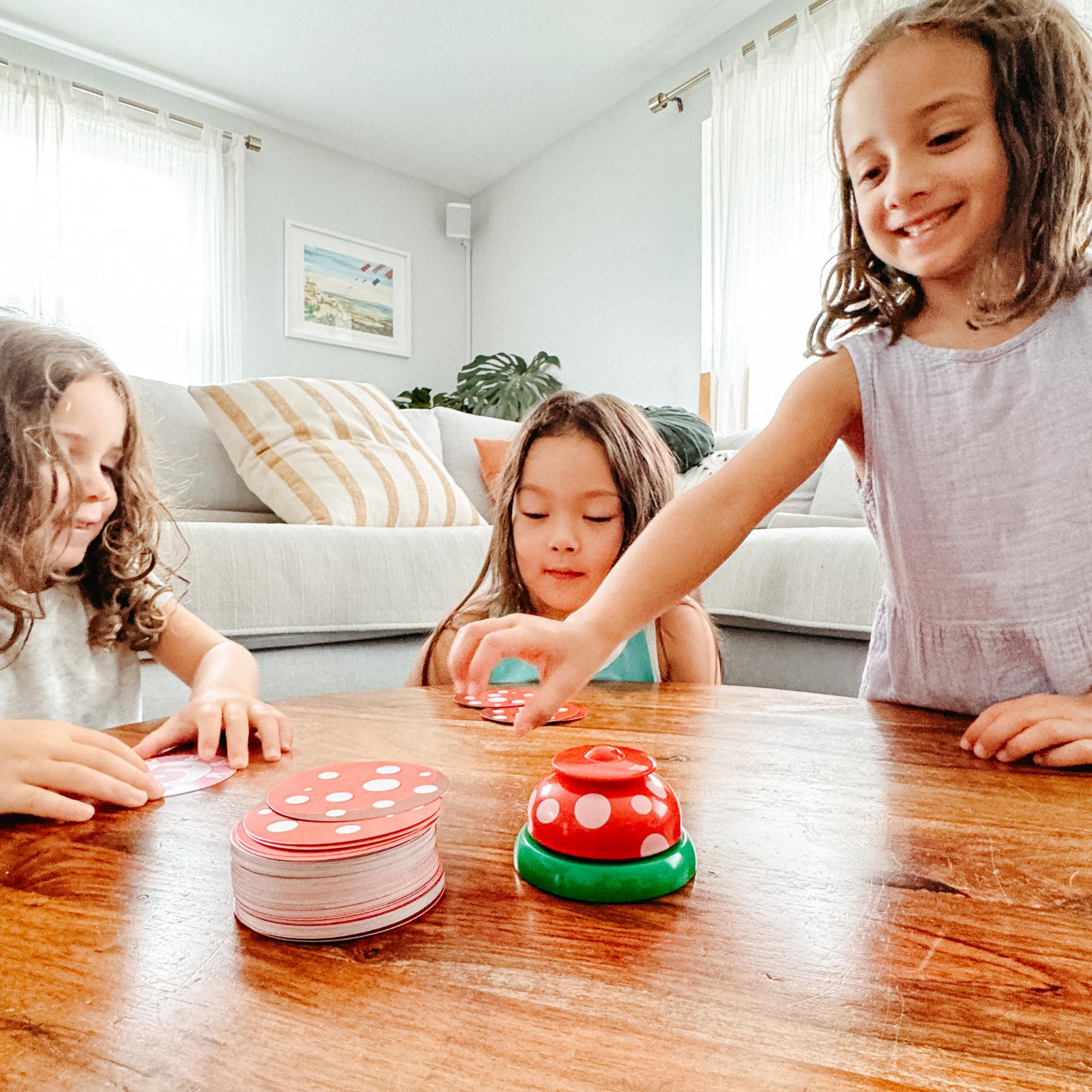 Tap a Bell’O by Blue Orange Games, Fast Matching Card Party Game for Children with Mushroom Bell for Ages 5 & Up, 2 to 9 Players - Image 4