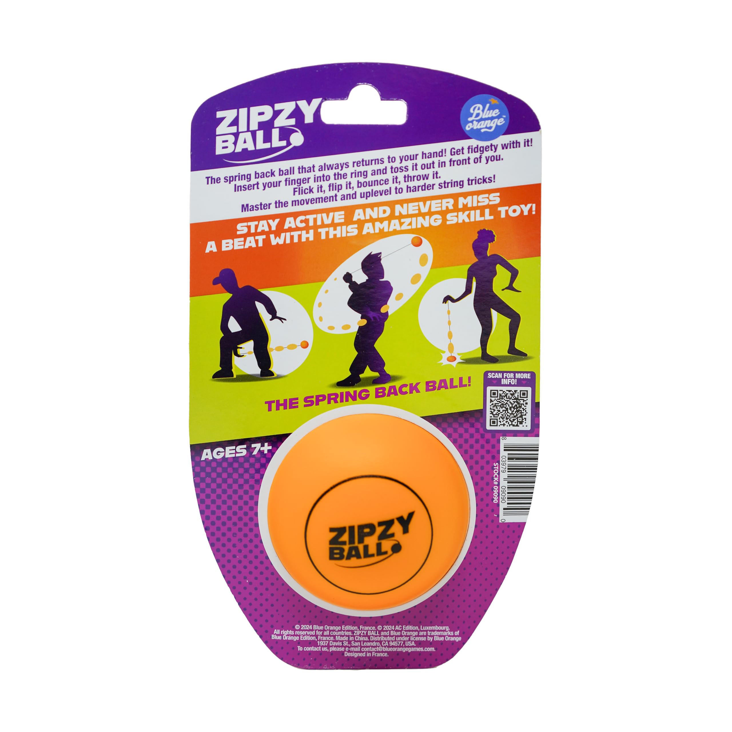 ZipzyBall Sporty Spring Back Hand Ball Fidget - Kid or Adult Indoor and Outdoor All Season Active Play Workout Skill Toy. Recommended for Ages 7 & Up. - Image 9